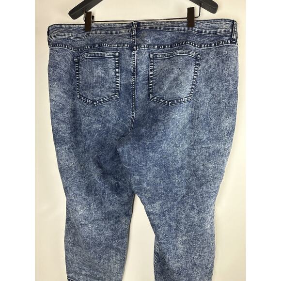 Torrid Cropped Skinny Jeans Acid Wash Mid Rise Stretch Blue Women's Plus Size 26 - Picture 9 of 11